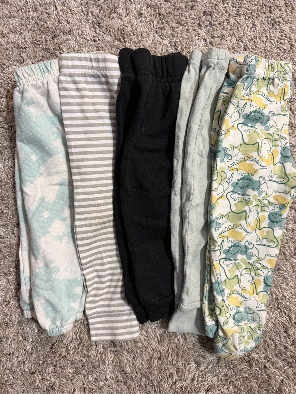Mixed Brands 6-9 Months Kids Elastic Waist Cotton Bottoms- Pack of 5